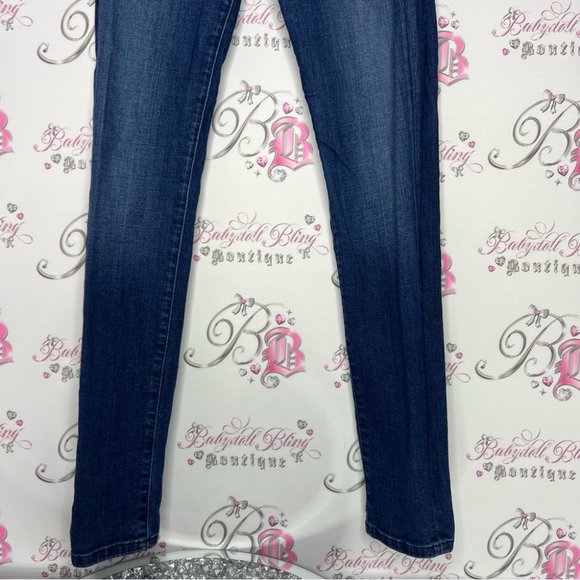 Guess jeans curvy Sophia skinny denim blue faded wash triangle logo iconic - Picture 3 of 11